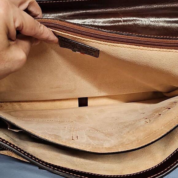 TIME RESISTANCE LEATHER BRIEFCASE BFPM-07-070 - Picture 12 of 13